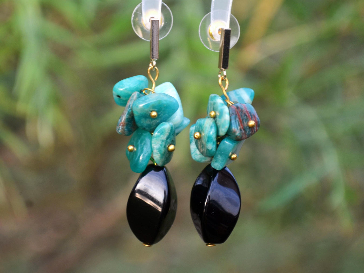 Natural Amazonite Agate Dangle Earrings Boho Crystal Jewelry For Truth & Communication