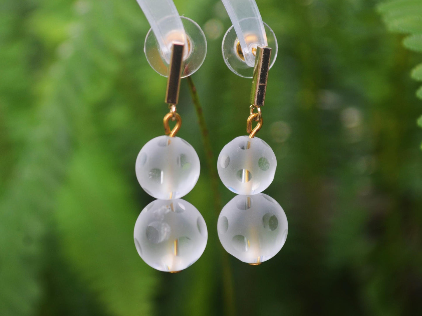 Clear Quartz Dangle Earrings: 925 Sterling Silver, Gold- panted Handcraft Natural Gemstone Jewelry