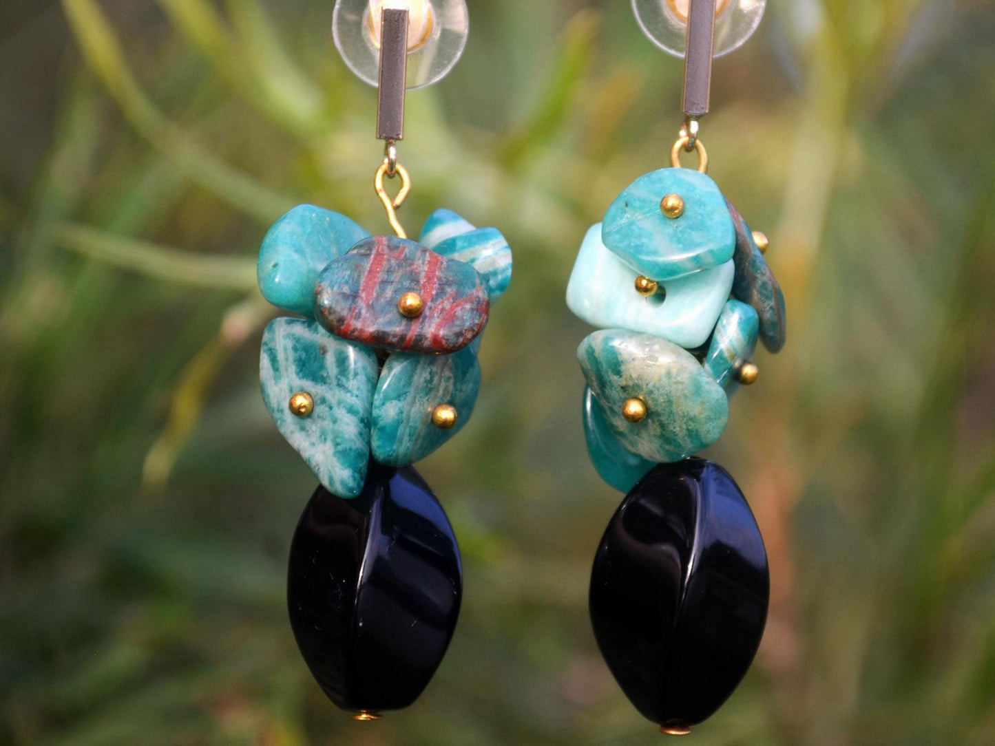Natural Amazonite Agate Dangle Earrings Boho Crystal Jewelry For Truth & Communication