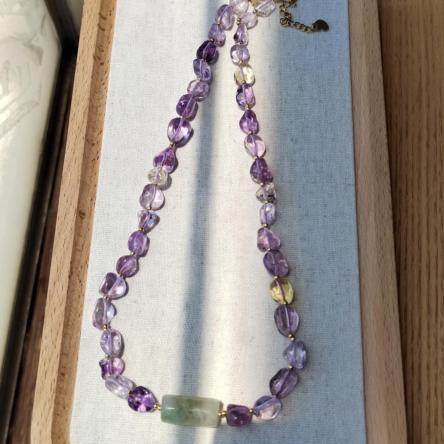 Natural Amethyst & Fluorite Handmade Crystal Necklace