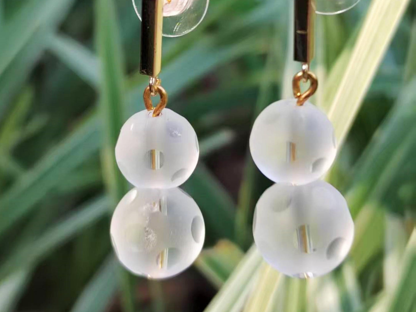 Clear Quartz Dangle Earrings: 925 Sterling Silver, Gold- panted Handcraft Natural Gemstone Jewelry