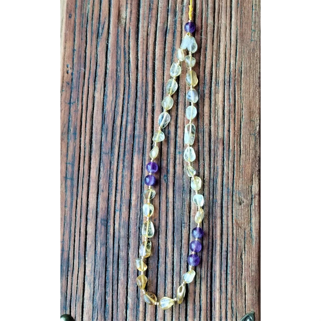 Citrine & Amethyst Crystal Phone Charm: Handmade Boho Gift