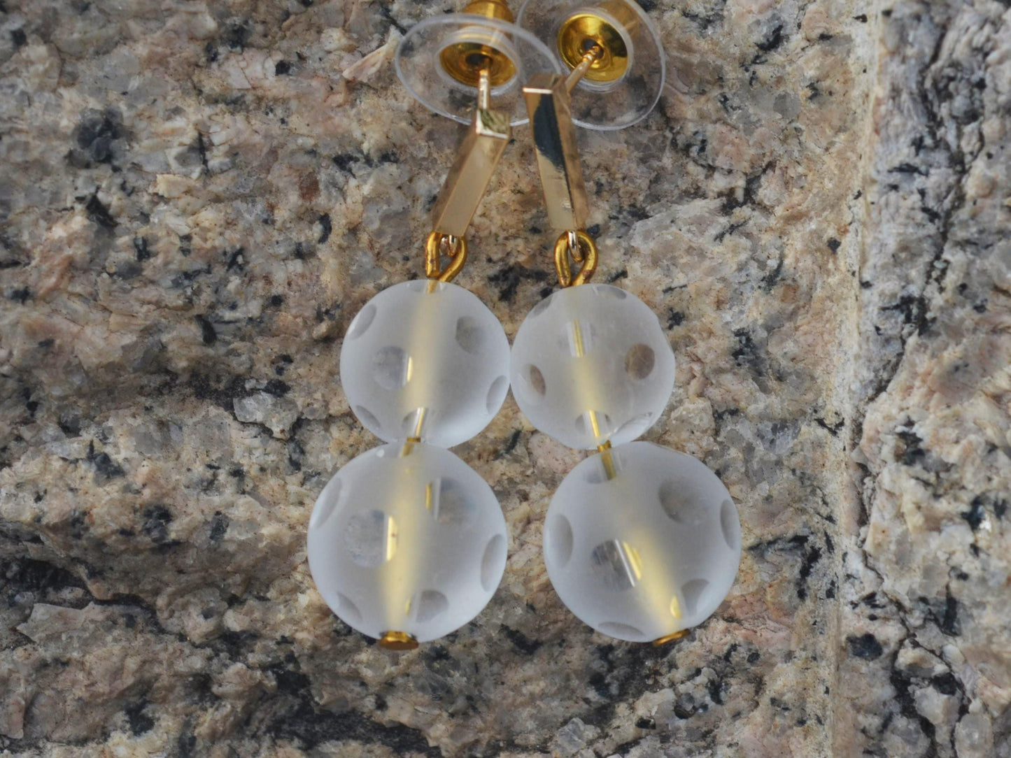 Clear Quartz Dangle Earrings: 925 Sterling Silver, Gold- panted Handcraft Natural Gemstone Jewelry