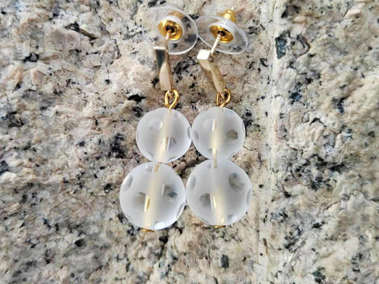 Clear Quartz Dangle Earrings: 925 Sterling Silver, Gold- panted Handcraft Natural Gemstone Jewelry