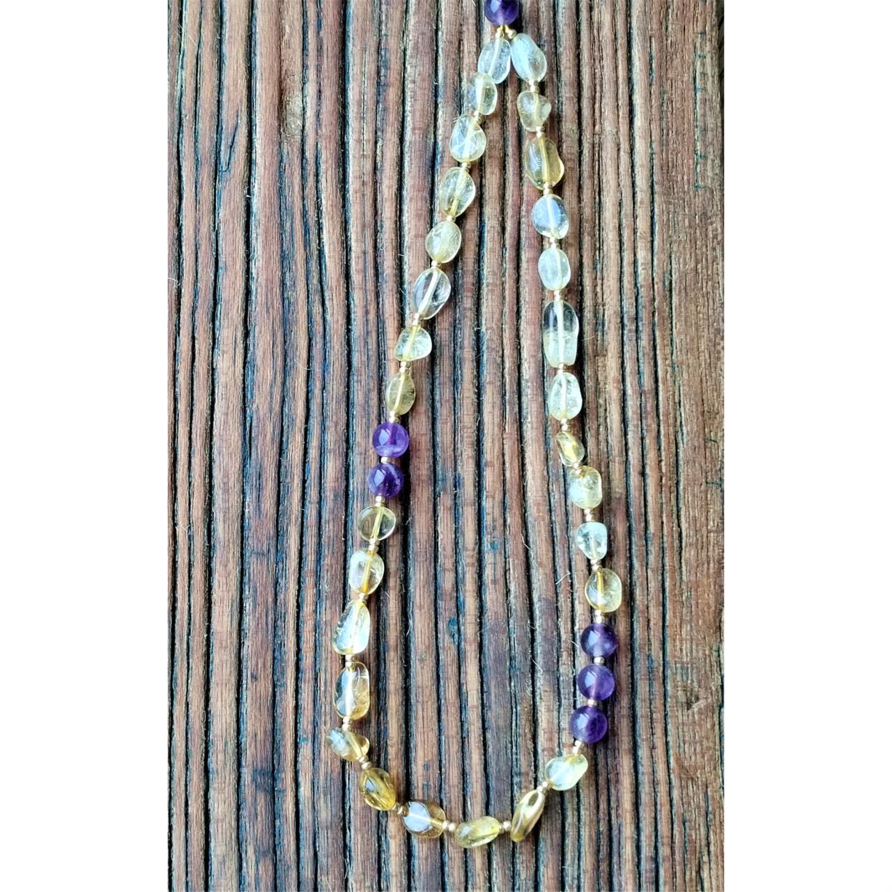 Citrine & Amethyst Crystal Phone Charm: Handmade Boho Gift