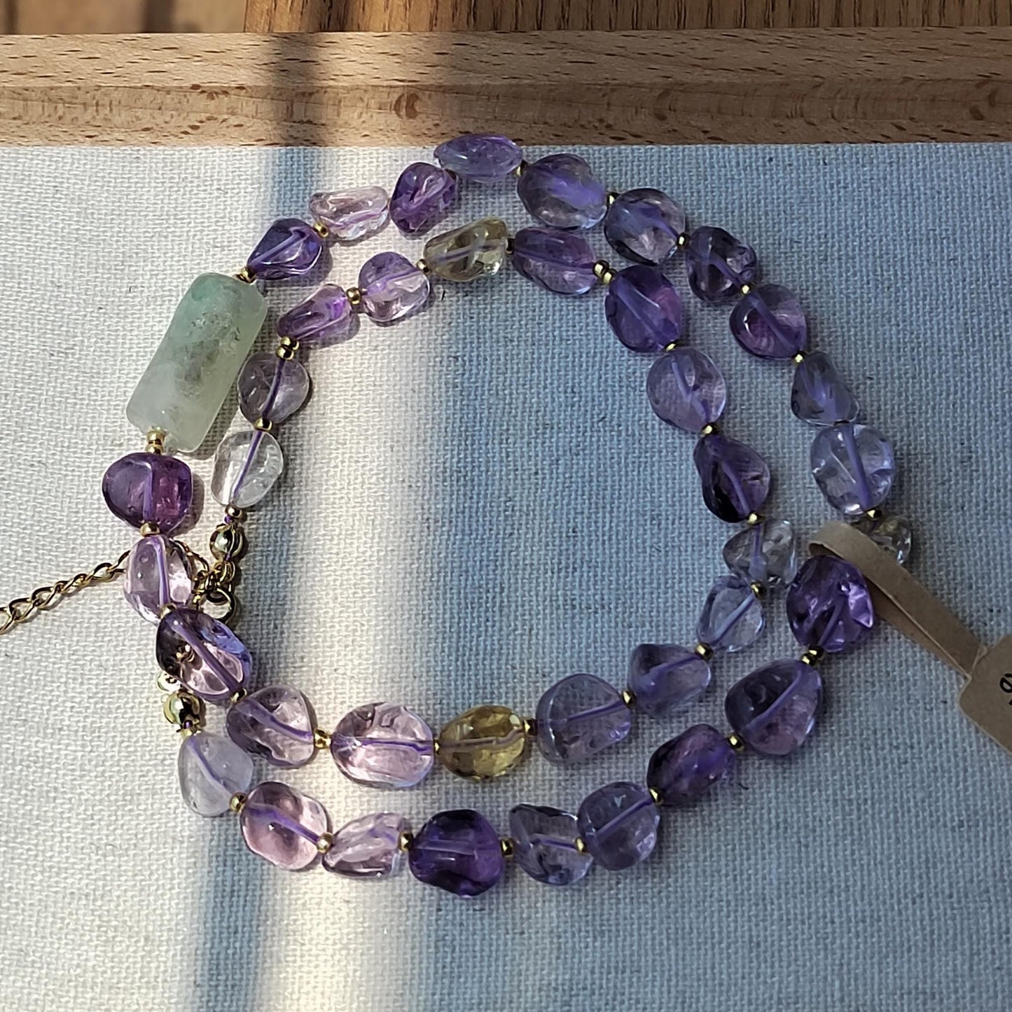 Natural Amethyst & Fluorite Handmade Crystal Necklace