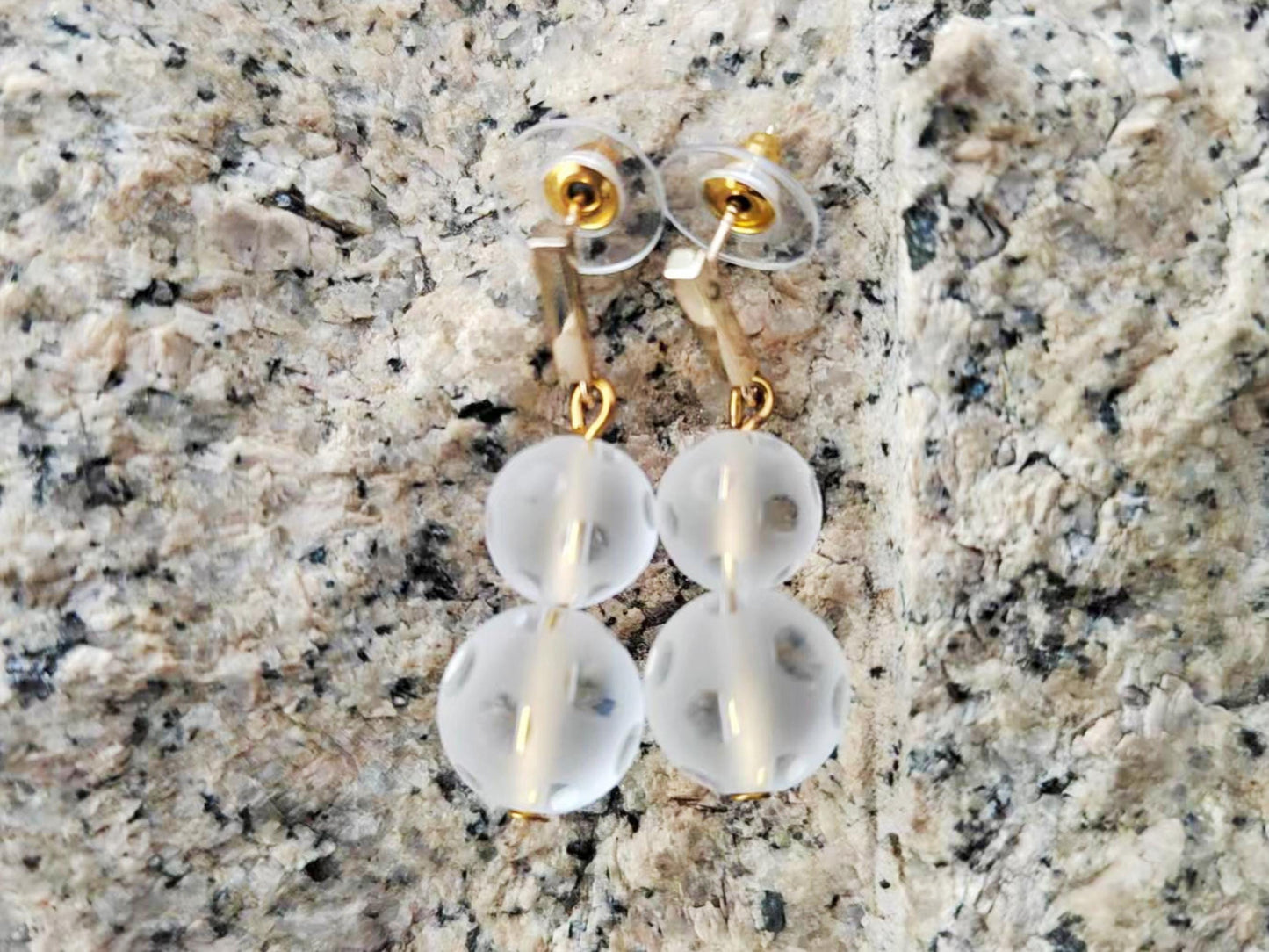 Clear Quartz Dangle Earrings: 925 Sterling Silver, Gold- panted Handcraft Natural Gemstone Jewelry