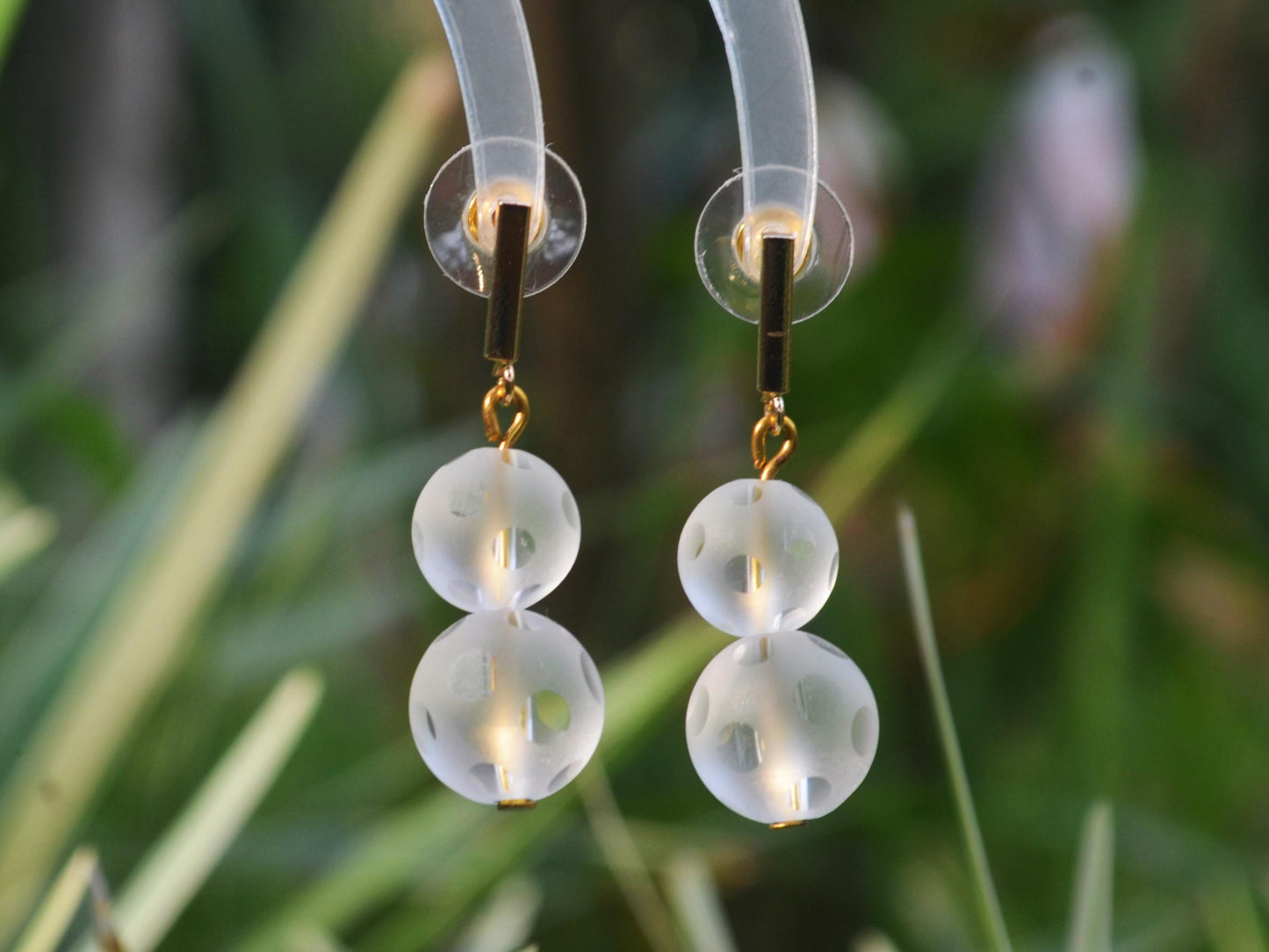Clear Quartz Dangle Earrings: 925 Sterling Silver, Gold- panted Handcraft Natural Gemstone Jewelry
