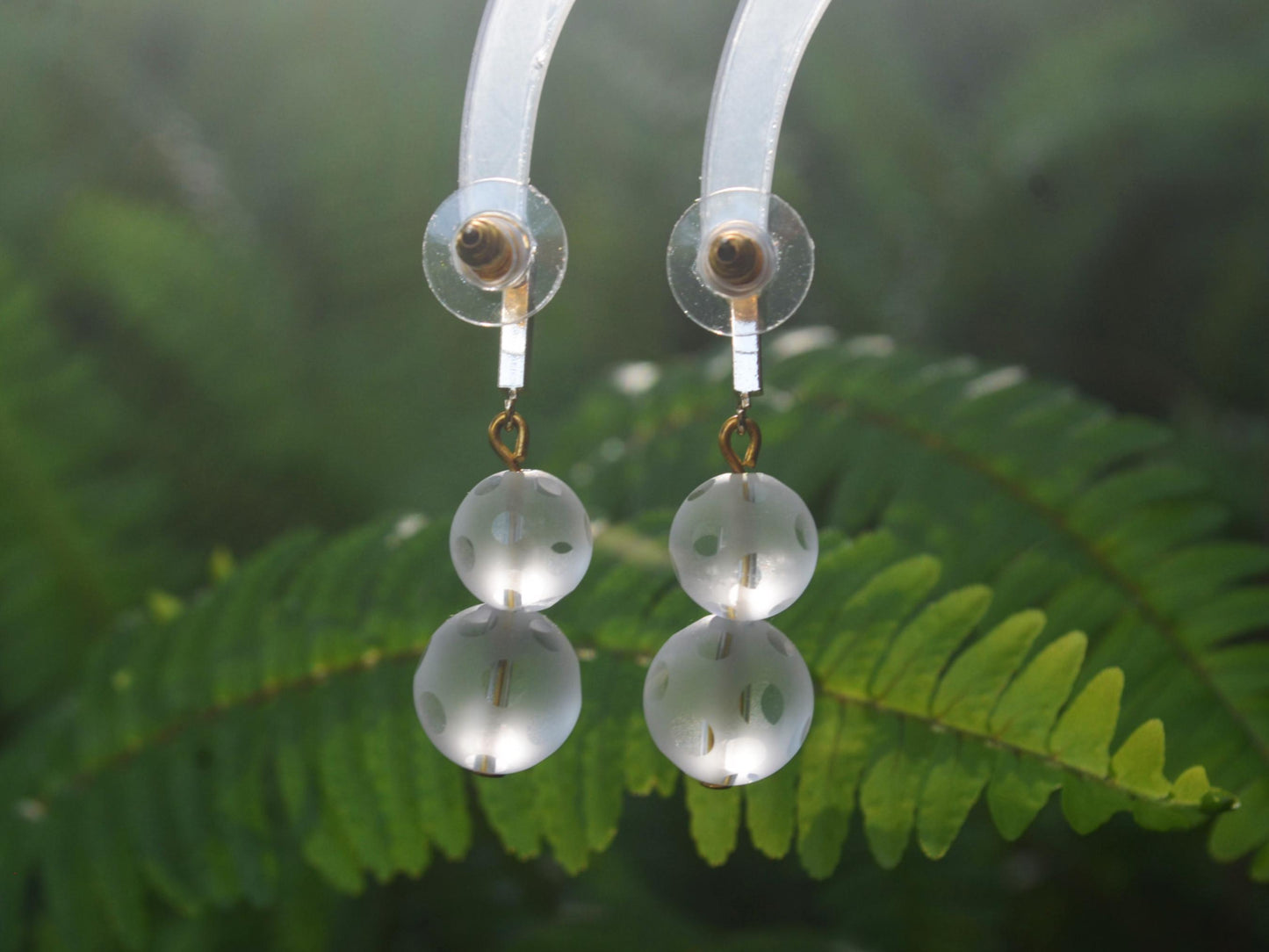 Clear Quartz Dangle Earrings: 925 Sterling Silver, Gold- panted Handcraft Natural Gemstone Jewelry