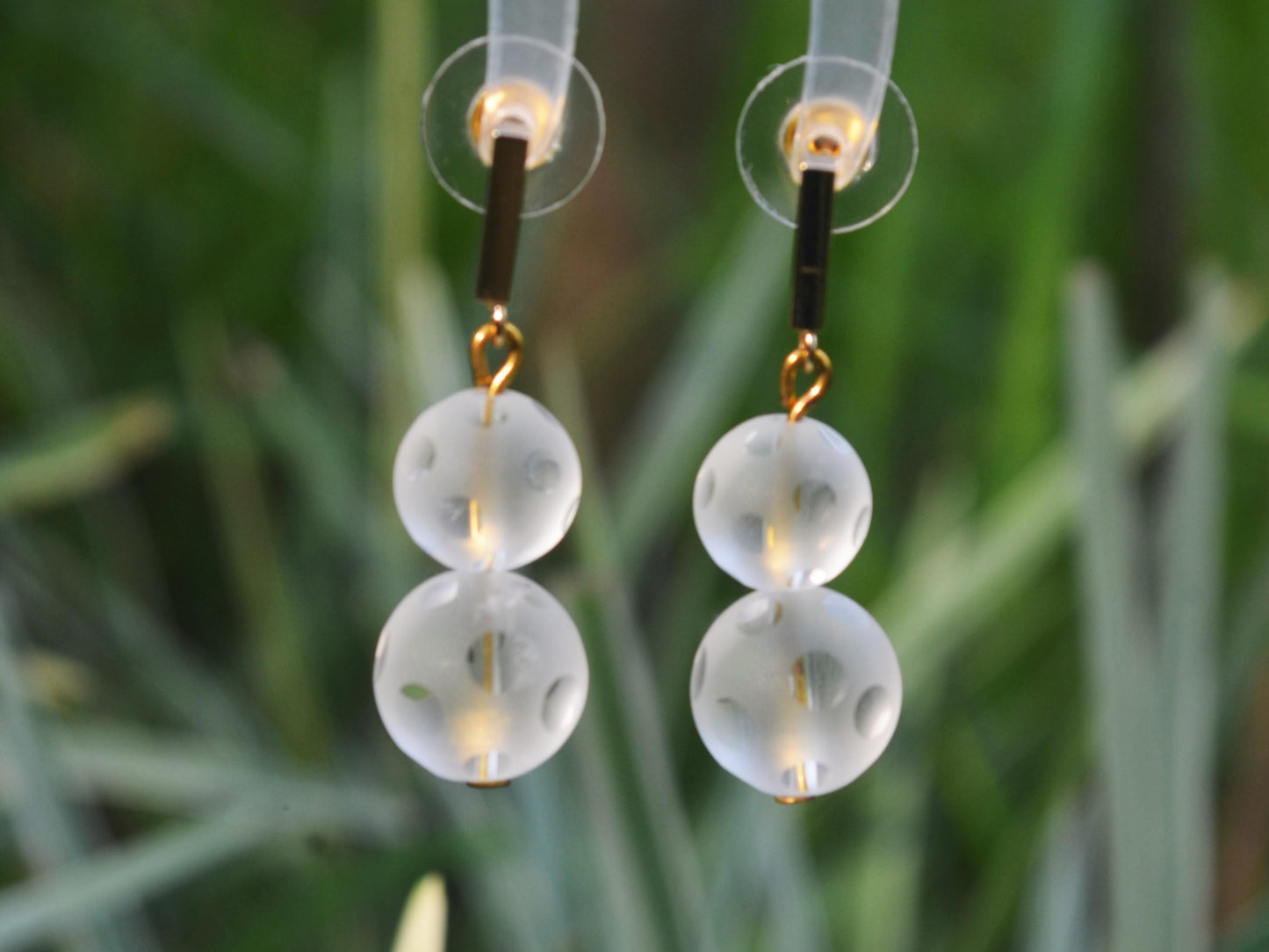 Clear Quartz Dangle Earrings: 925 Sterling Silver, Gold- panted Handcraft Natural Gemstone Jewelry