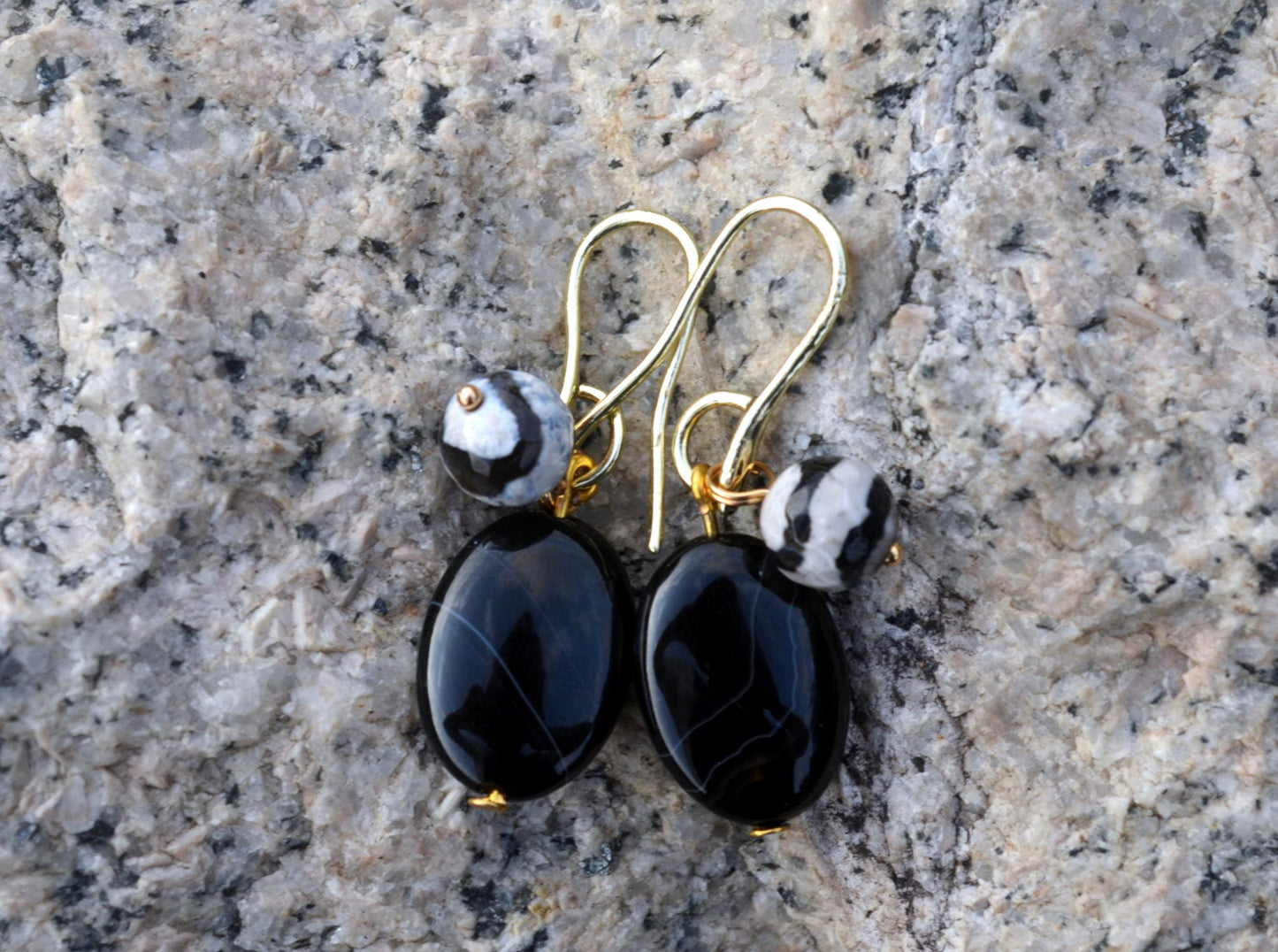 Crystal Agate Drop Earrings: Gold Plated Dangle Earrings handmade DIY handcraft Gemstone Jewelry
